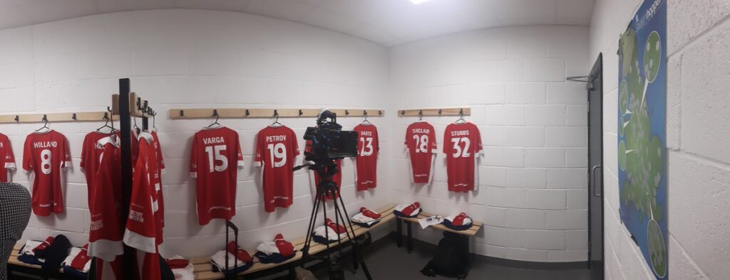 In the dressing room pre-match non league challenge