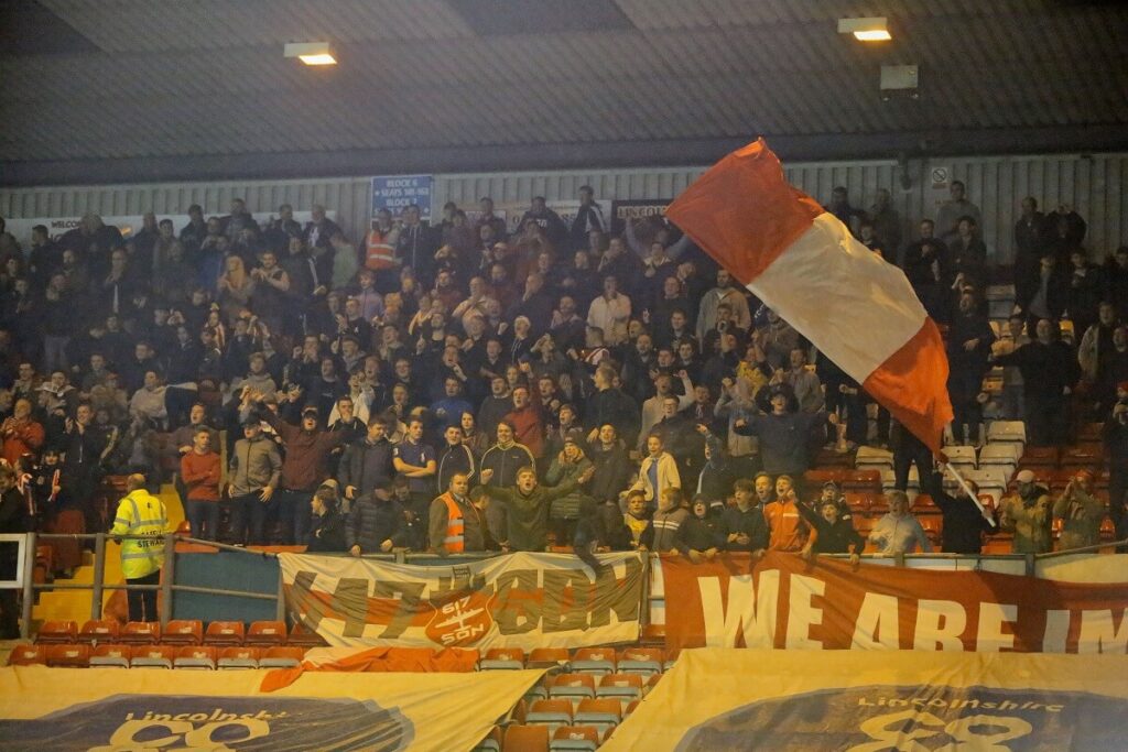 Lincoln City Imps fans at Sincil Bank