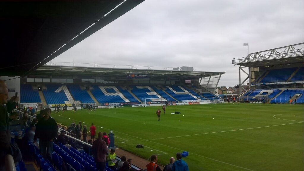 Stand at the Abax Stadium (London Road) home of league 1 side Peterborough United
