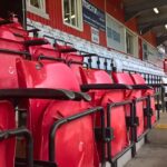 Seats at the Lamex Stadium the home of Stevenage FC