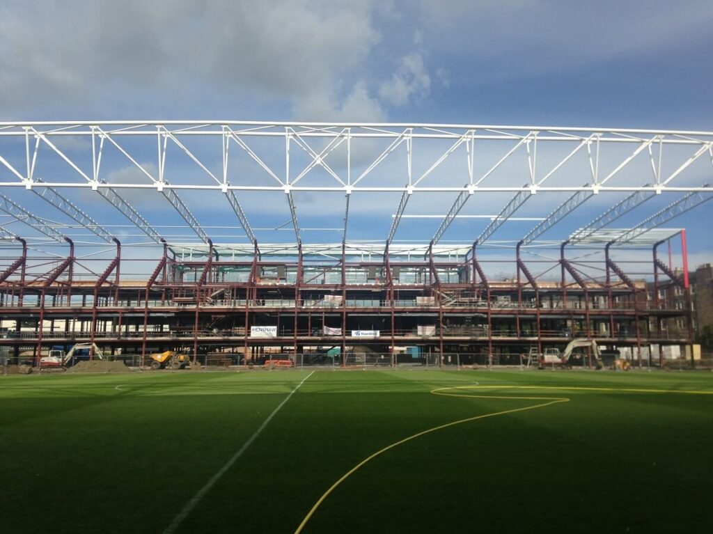 New stand being build at Tynecastle the home of Heart of Midlothian