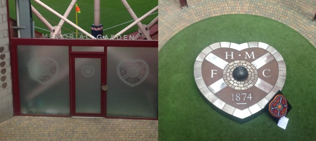 Memorial garden at Tynecastle Heart of Midlothian 