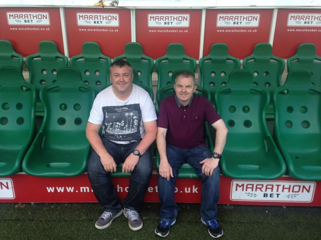 The customary dugout shot at Easter Road