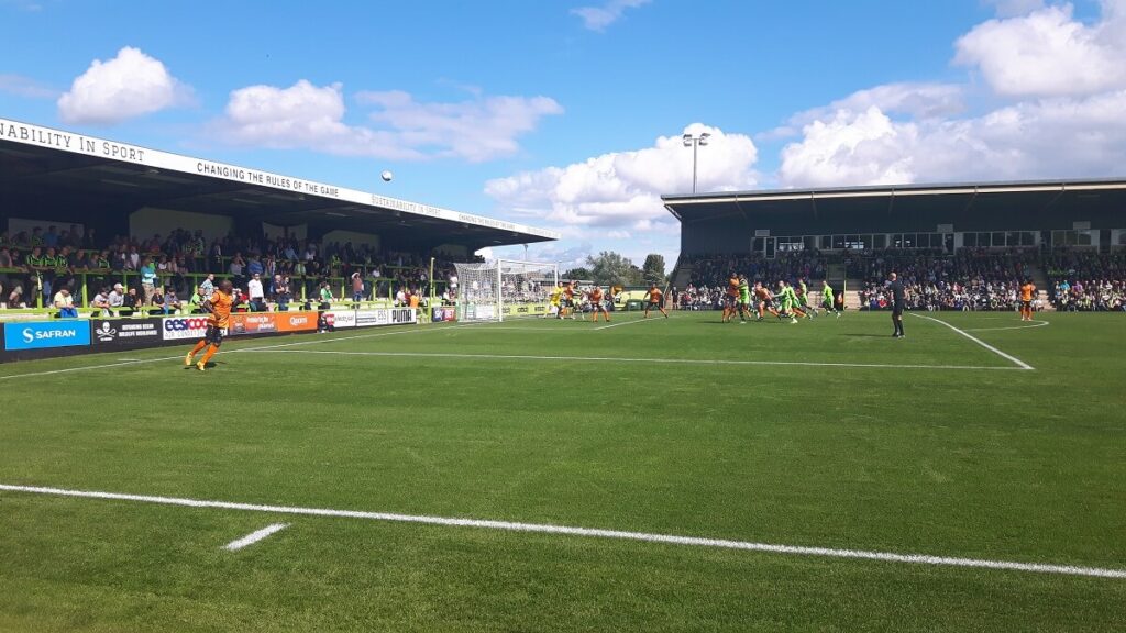 Corner from which Christian Doidge gives Forest Green the lead against Barnet