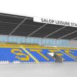 Mock up of how the safe standing installation at Shrewsbury Town will look