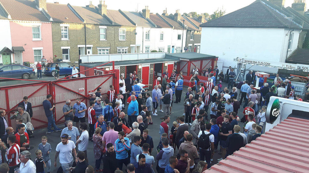 The open concourse behind the Braemar Road Stand