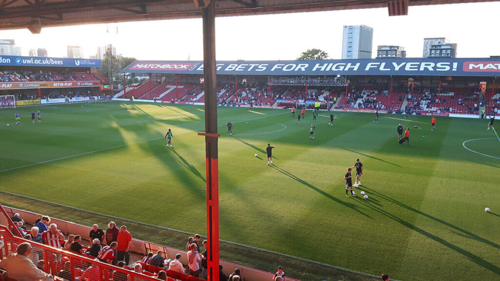 Griffin Park in the evening sunshine