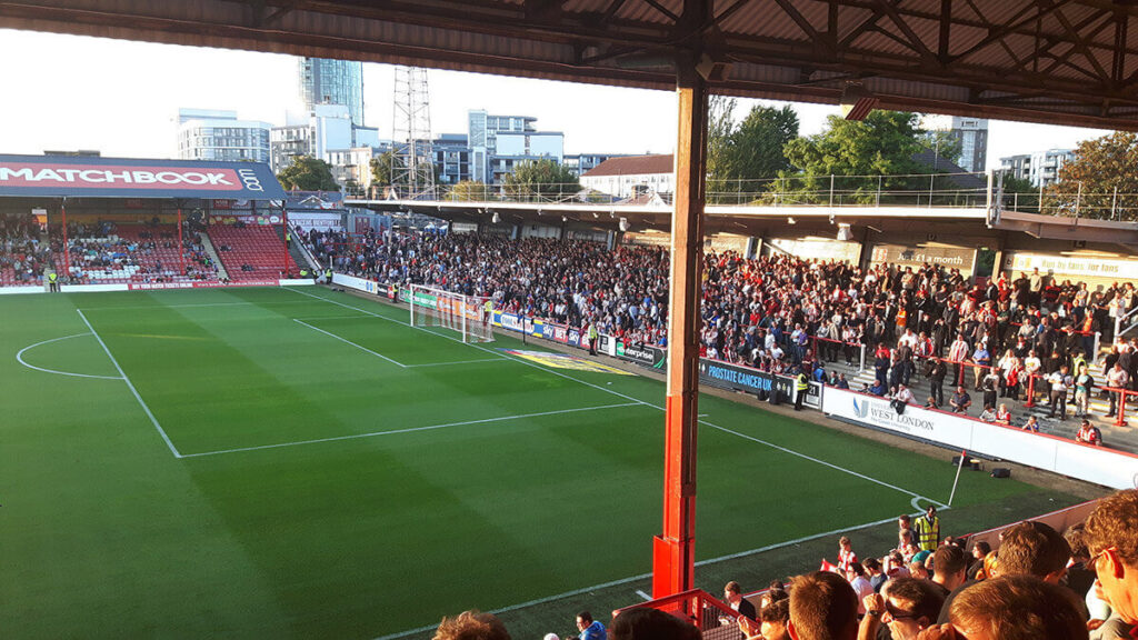 The Ealing Road Terrace at Griffin Park Brentford