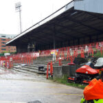 The old Kop at the Racecourse Ground Wrexham