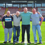 Photo in the centre circle at St James Park Exeter after completing the 92