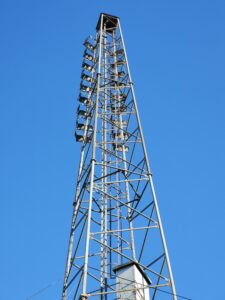 The funky floodlights at Brunton Park.